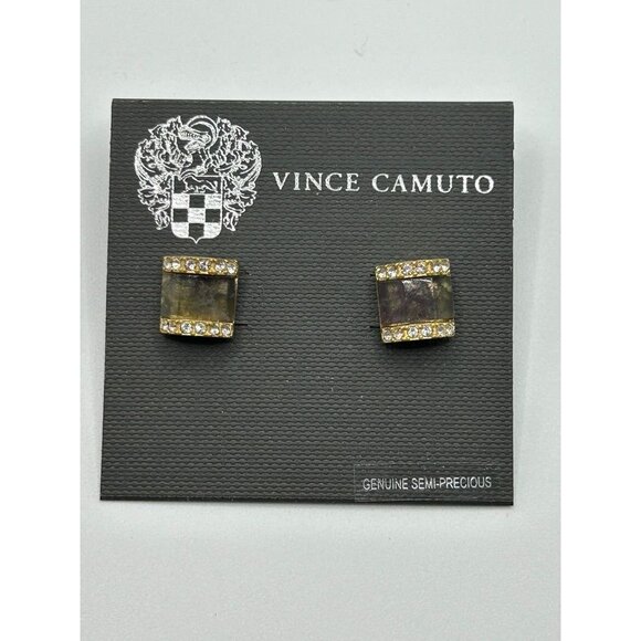 Vince Camuto Goldtone Crystal Wrapped Stud Earrings - NWT - Picture 1 of 4